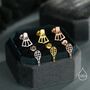 Sterling Silver Mismatched Badminton Stud Earrings, thumbnail 7 of 12