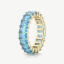Women's Thick Stacking Ring With Turquoise Blue Stones, thumbnail 2 of 3
