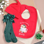 My First Christmas Bib, Hat And Knee Socks Gift Set, thumbnail 1 of 4