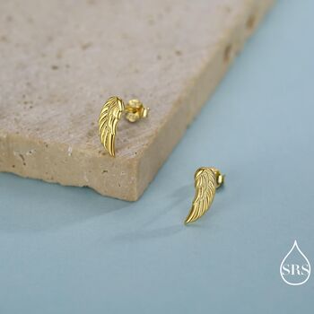 Sterling Silver Angel Wings Stud Earrings, 5 of 12