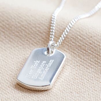 Personalised Double Dog Tag Charm Necklace, 3 of 8