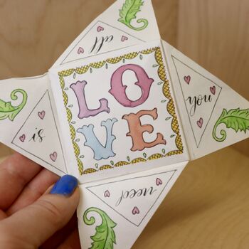 Puzzle Purse Origami Love Token Valentine Card, 6 of 10