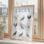 'Cocks' Bird Wall Print, thumbnail 5 of 6