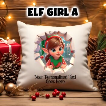 Personalised Christmas Elf Breakout Gift Cushion, 4 of 6