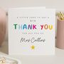 Thank You Teacher Card With Rainbow, thumbnail 1 of 7