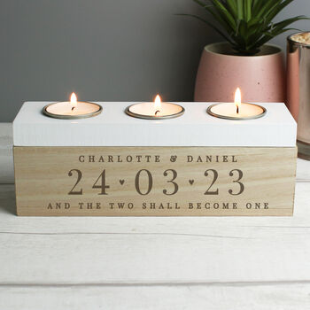 Personalised Wedding Date Tea Light Box, 3 of 3
