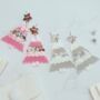 Glitter Christmas Tree Earrings – Festive Jewellery In Velvet Pouch Limited Edition Choice Of Two Colours, thumbnail 1 of 9