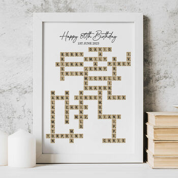 Personalised Create Your Own Scrabble Tile Family Print, 2 of 2