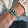 Woman's Personalised Green Wrap Pet Remembrance Urn Clasp Bracelet For Ashes, thumbnail 1 of 11