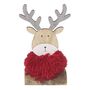 Christmas Reindeer With Pom Pom Scarf, thumbnail 1 of 1