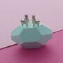 Pink Llama Stud Earrings, thumbnail 1 of 2