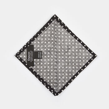 Mens Black And White Polkadot Print Pocket Square, 8 of 8
