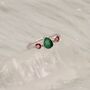 Emerald Pink Tourmaline Silver Ring, thumbnail 4 of 6