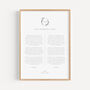 Wedding Vows Anniversary Gift, Botanic Crest Design, thumbnail 2 of 4