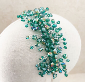 Emerald Green Crystal Headband, 4 of 5