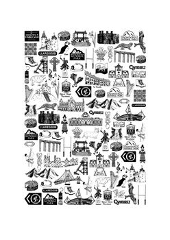 Wales Illustrated Black And White Print, 3 of 3