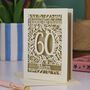 Personalised 60th Birthday Card Papercut Flower Design, thumbnail 3 of 8