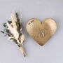 19th Anniversary Gift Bronze Heart Dish. Choice Of Hand Stamped Design, thumbnail 1 of 8