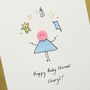 Personalised 'Button Baby Shower' Handmade Card, thumbnail 2 of 5