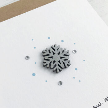 Snowflake And Sparkles Christmas Card, 3 of 5