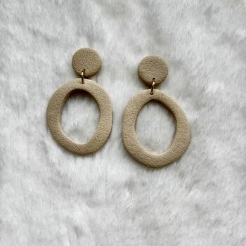 Abstract Textured Clay Hoop Earrings, 4 of 4