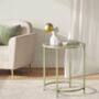 Round Side Table Tempered Glass Steel Frame, thumbnail 2 of 12