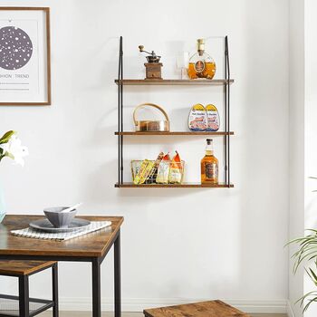 Three Tier Industrial Mounted Storage Shelves, 3 of 8