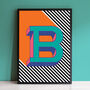 Letter B Print Alphabet Initial Colourful Art Print, thumbnail 1 of 3