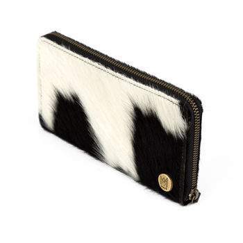 Ladies Black And White Cowhide Leather Purse, 3 of 6