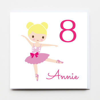 Personalised Ballerina Birthday Card, 2 of 2