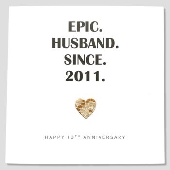 13th Wedding Anniversary Card Lace Epic Card, 2 of 5