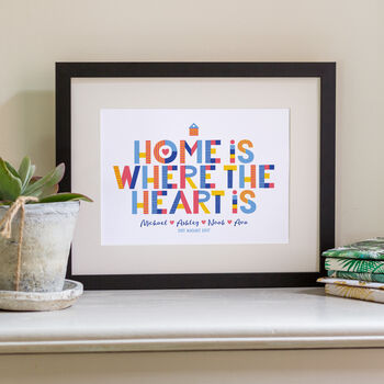 Home Is Where The Heart Is Personalised Family Print, 2 of 6