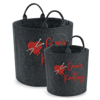 Personalised Knitting Storage Bag With Name And Design, Two Sizes, 4 of 6