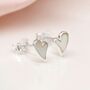 Tiny Sterling Silver Mother Of Pearl Heart Studs, thumbnail 4 of 8