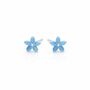 Sterling Silver Blue Forget Me Not Micro Stud Earrings – 4mm, thumbnail 4 of 5