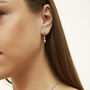 Sterling Silver Pave Spike Rhombus Drop Earring, thumbnail 4 of 8