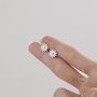Daisy Flower Stud Earrings In Sterling Silver, thumbnail 1 of 11
