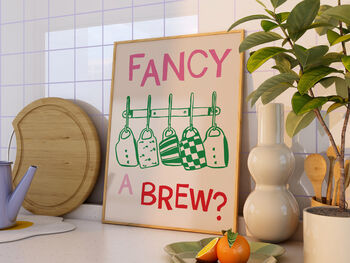 Fancy A Brew Kitchen Print, 2 of 4