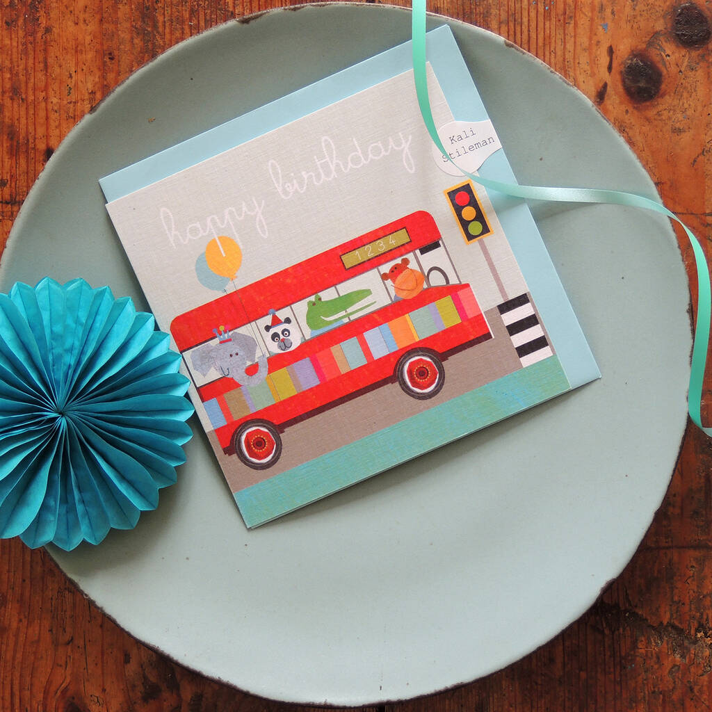 Happy Birthday Animal Bus Card By Kali Stileman Publishing ...