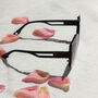 Front Lens Glitter Butterfly Sunglasses In Black, thumbnail 3 of 4