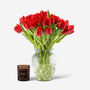Scarlet Double Tulip Fresh Bouquet, thumbnail 1 of 3