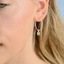 Personalised Sterling Silver Teardrop Birthstone Hoop Earrings, thumbnail 3 of 7