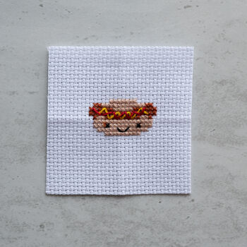 Kawaii Hot Dog Mini Cross Stitch Kit, 6 of 7
