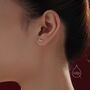 Extra Tiny Curved Bar Cz Screw Back Earrings In Sterling Silver, thumbnail 8 of 12