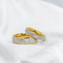 Stainless Steel Couple Golden Band Promise Ring Set, thumbnail 1 of 7