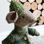 Olive Green Standing Christmas Matilda Mouse, thumbnail 3 of 4