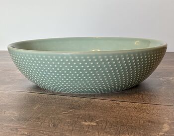 Turquoise Spotted Pasta/Serving Bowl, 22cm, 2 of 2