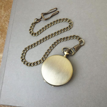 Personalised Bronze Pocket Watch With Engraved Initials, 3 of 3