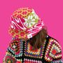Knitted Patchwork Pink And Green Bucket Hat, thumbnail 2 of 7