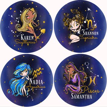 Zodiac Personalised Starsign Compact Mirror, 8 of 8